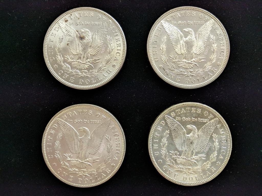 Complete Set  of 4 1893-CC-S-O-P Unc. Morgan Silver Dollar Tribute Coins - FREE - Just Cover S&H