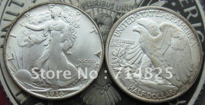 1916-S(Obv) Walking Liberty Half Dollar UNC