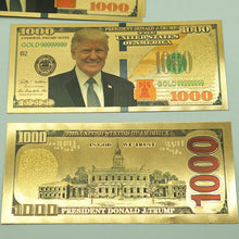 Trump $1000 Dollar Bill Gold Foil Banknotes