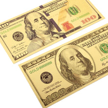 Gold Plated 2 Piece 100 Dollar Bill - Benjamin Set