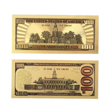 Gold Plated 2 Piece 100 Dollar Bill - Benjamin Set