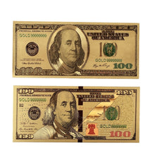 Gold Plated 2 Piece 100 Dollar Bill - Benjamin Set