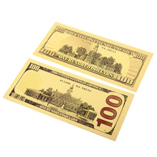 Gold Plated 2 Piece 100 Dollar Bill - Benjamin Set