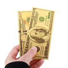 Gold Plated 2 Piece 100 Dollar Bill - Benjamin Set