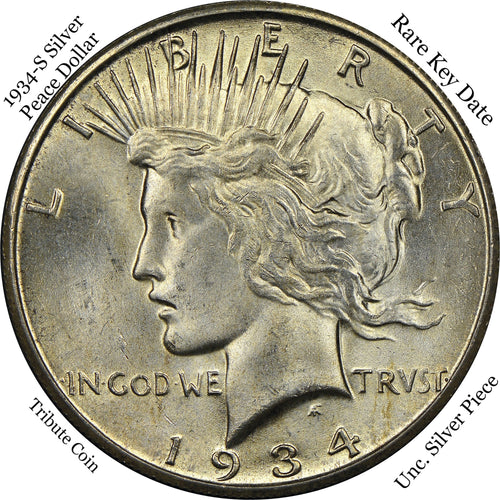 1934-S Peace Dollar UNC