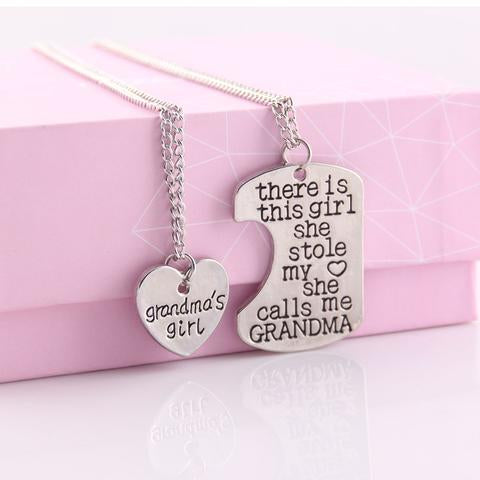 Grandma's Girl Heart Necklace