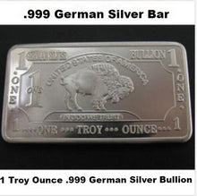 .999 ***GERMAN SILVER BUFFALO BAR*** 1 TROY OUNCE