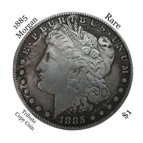 One Troy Ounce .999 Silver Clad 1885 Morgan Silver Dollar Copy Coin