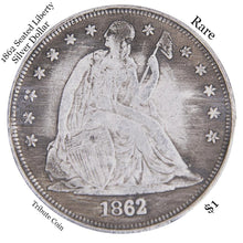 1862 Seated Liberty Dollar Silver Plated Copy Coin