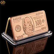 US Copper Plated Bar Franklin $100 Bill