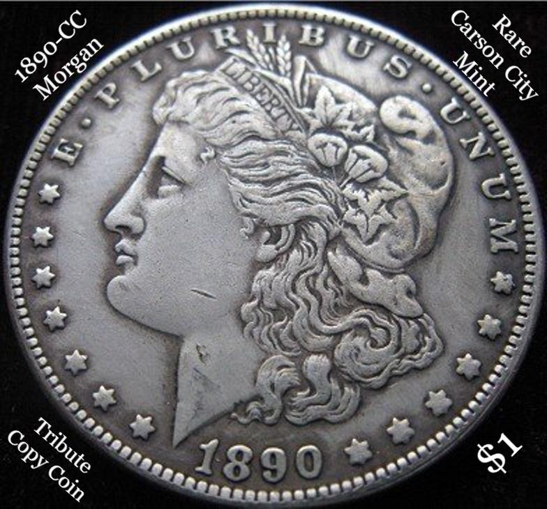 1890-CC Morgan Silver Dollar Silver Plated Tribute Coin