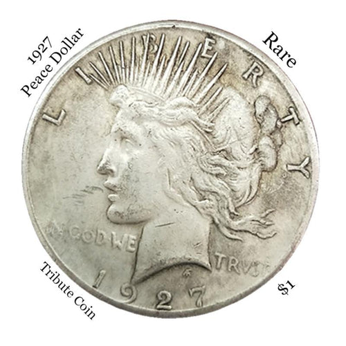 1927 Peace Dollar Silver Clad Copy Coin
