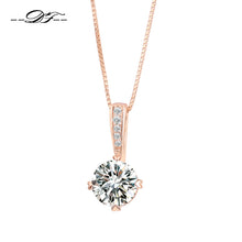 Double Fair Cubic Zirconia Gold Plated Chain Necklace
