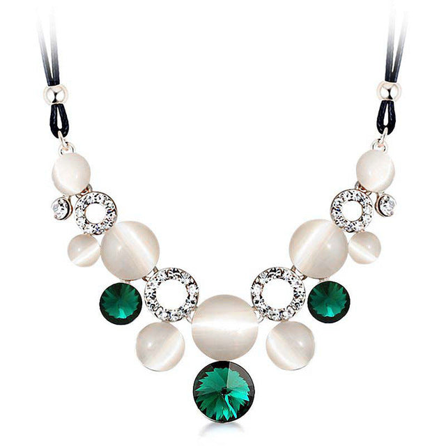Blue/Green Opal Crystal Necklace