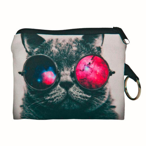 New Cute Cat Face Zipper Case Coin Purse female Girl Printing Coins Change Child Purse Makeup Bag Clutch Wallet Phone Key Bags