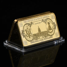 One Million Dollar 24K 999.9 Gold Plated Bar with Plastic Case