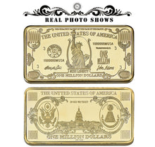 One Million Dollar 24K 999.9 Gold Plated Bar with Plastic Case