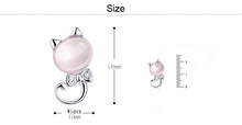 Pink Opal Cat Necklace and Earrings