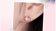 Pink Opal Cat Necklace and Earrings