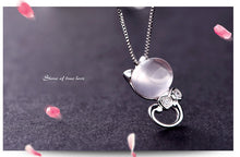 Pink Opal Cat Necklace and Earrings