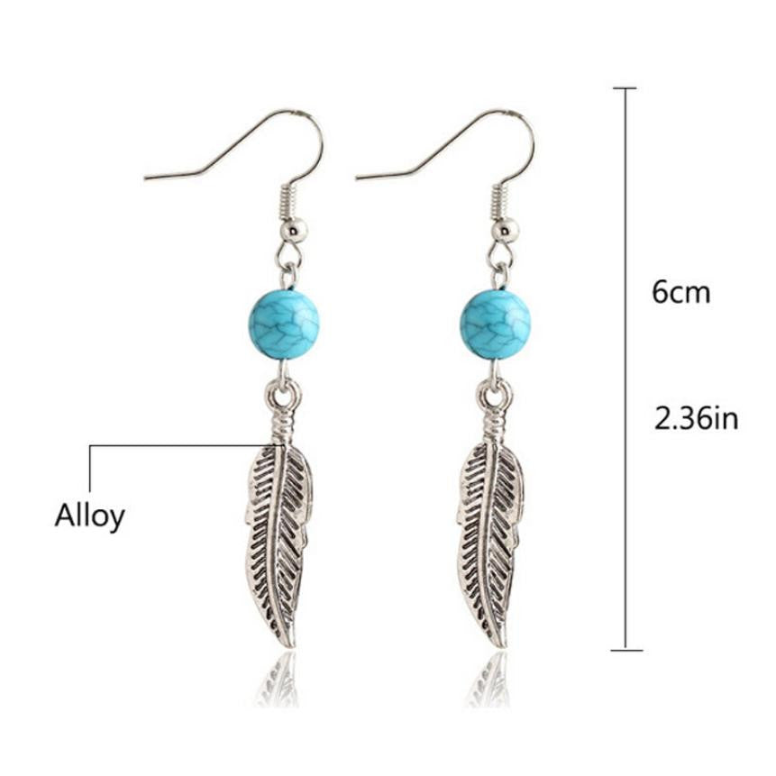 SUSENSTONE 2016 New Fashion sterling-silver-jewelry earrings fashion jewelry 1Pair Circular Leaves Eardrop Jewelry