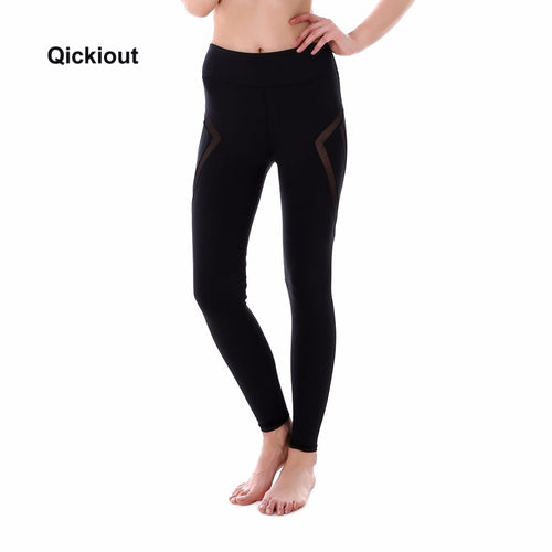 Qickitout Athleisure Mesh Splice Leggings