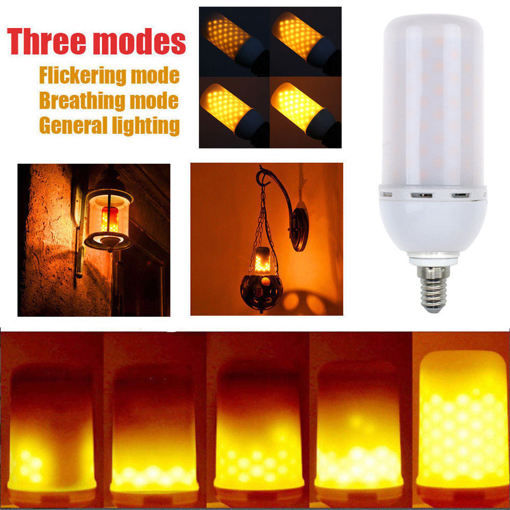 LED E14 5W Flicker Flame Fire Effect Light Bulb Warm White Decor Lamp
