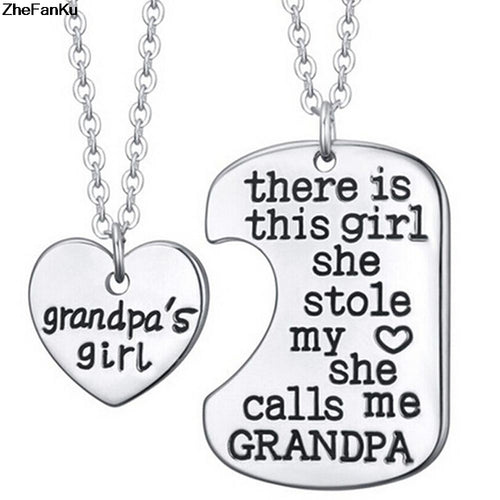 Grandpa's Girl Heart Necklace