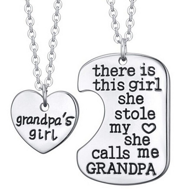 Grandpa's Girl Heart Necklace