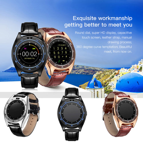 Heart Rate Blood Pressure Monitor Slot Wrist Waterproof Bluetooth Smart Watch