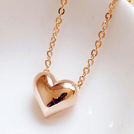 SUSENSTONE Gold Heart Necklace