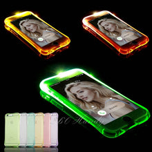 TPU Silicone Case For iPhone 5s SE 6 6s Plus Transparent Flash Light UP Tube Series Remind Glitter Incoming Call LED Blink Cover