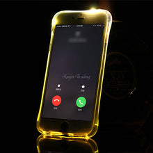 TPU Silicone Case For iPhone 5s SE 6 6s Plus Transparent Flash Light UP Tube Series Remind Glitter Incoming Call LED Blink Cover