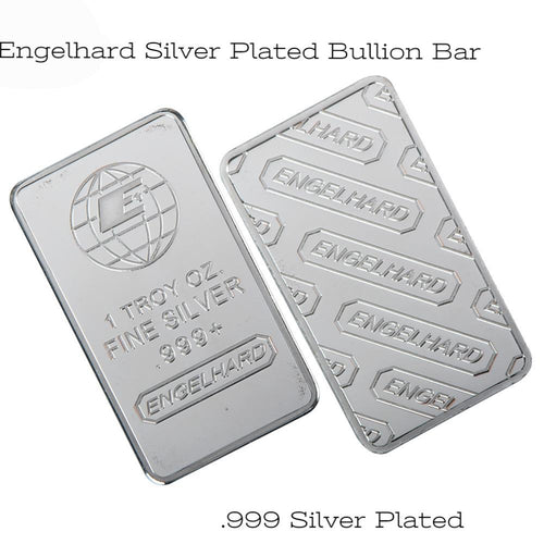 Engelhard 1 Oz Fine .999 Silver Plated Bullion Bar