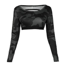 Maoxzon Athleisure Long Sleeve Backless Short Top