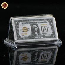$50, $1, $2, $5, $10, $20, $100 Dollar Bill with Case 999. Silver Plated Copy Bar