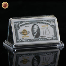 $50, $1, $2, $5, $10, $20, $100 Dollar Bill with Case 999. Silver Plated Copy Bar
