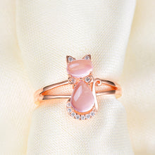 Rose Colored Opal Cat Ring