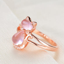 Rose Colored Opal Cat Ring