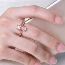 Rose Colored Opal Cat Ring