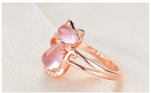 Rose Colored Opal Cat Ring