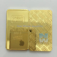 3 Bars of CREDIT SUISSE 1oz 24ct Pure Gold Plated Layered Bullion Bar