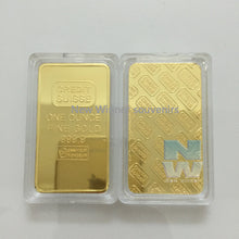 3 Bars of CREDIT SUISSE 1oz 24ct Pure Gold Plated Layered Bullion Bar