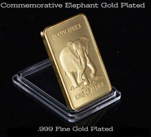 Commemorative African Elephant 24K .999 Gold Clad Bar