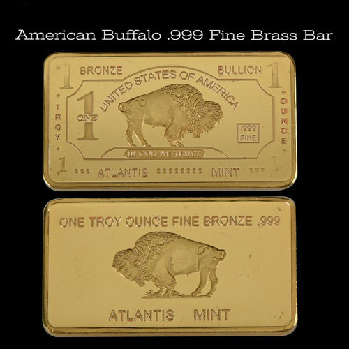 *** THE AMERICAN BUFFALO***1 TROY OUNCE  .999 Fine Brass Bullion