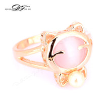 Opal Cat's Eye Stone Simulated Pearl Ring