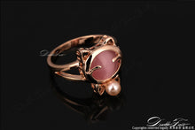 Opal Cat's Eye Stone Simulated Pearl Ring