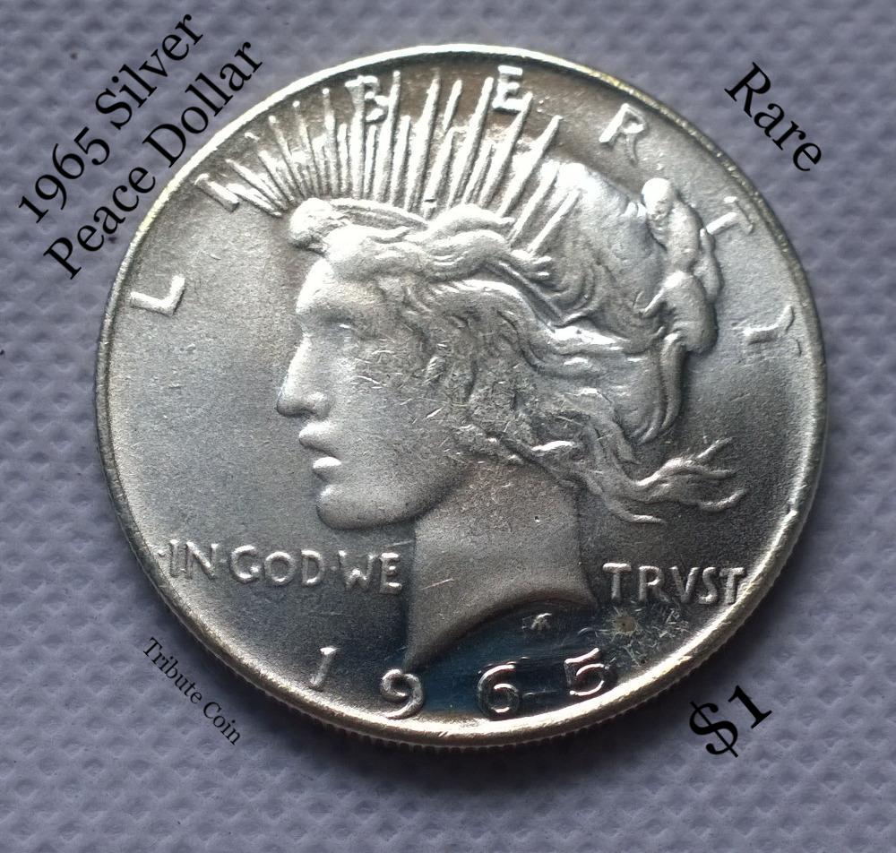 1965 Uncirculated Peace Silver Dollar Copy Coin