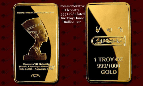 Commemorative Cleopatra Gold Plated Bullion One Troy Ounce