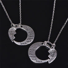 Mother Daughter Heart Silver Necklace "I Love You To The Moon and Back" (2 pcs 1 set) Special Offer